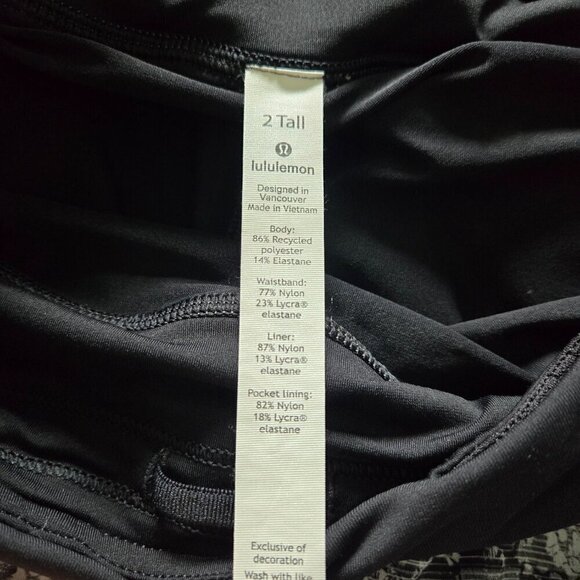 Lululemon Pace Rival Skirt (Tall) *No Panels 15" - 2 Masked Lace Starlight Black - Picture 8 of 8